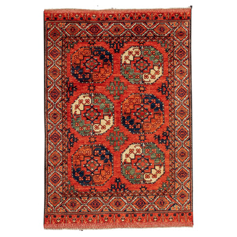 5' 0" x 7' 1" (05x07) Afghan Turkmen Wool Rug #010286