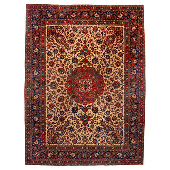 10' 5" x 13' 9" (10x14) Isfahan Wool Rug #017027