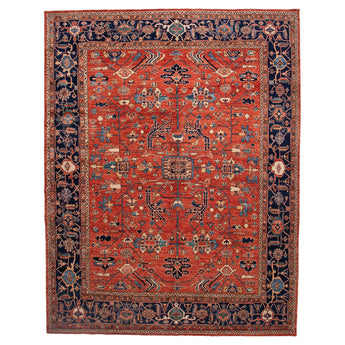 8' 7" x 11' 0" (09x11) Afghan Serapi Wool Rug #017586