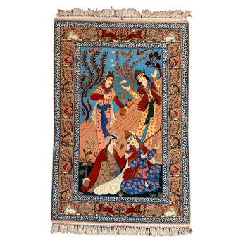 3' 6" x 5' 2" (04x05) Iranian Isfahan Wool Rug #002801