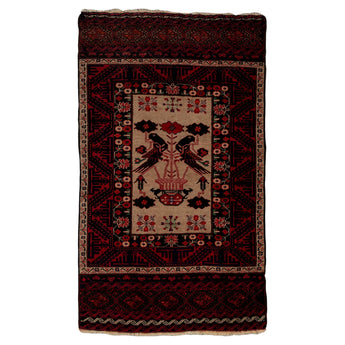2' 11" x 4' 11" (03x05) Afghan Baluch Wool Rug #010894