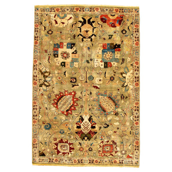 6' 1" x 9' 0" (06x09) Indo Pictoral Wool Rug #012435