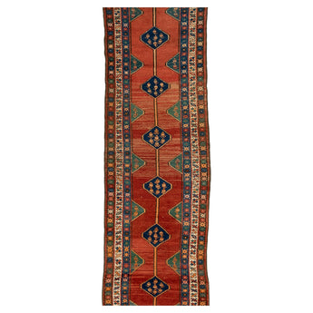 3' 6" x 12' 2" (04x12) Azerbaijani Karabagh Wool Rug #013458
