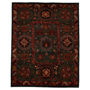9' 2" x 11' 4" (09x11) Afghan Tribal Wool Rug #013521