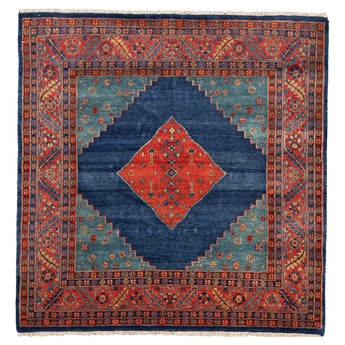 5' 0" x 5' 2" (05x05) Indo Tabriz Wool Rug #015291