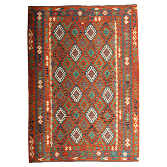 6' 10" x 9' 6" (07x10) Kilim Collection Wool Rug #015659