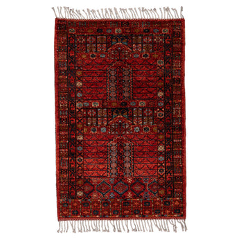 3' 2" x 4' 11" (03x05) Afghan Turkmen Wool Rug #015921
