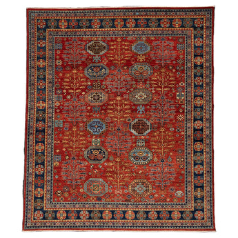 8' 0" x 9' 5" (08x09) Afghan Kazak Wool Rug #015946