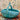 0' 6" x 0' 8" Teal Bowl with Handles (RS) #018767