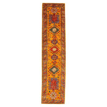 2' 10" x 12' 4" (03x12) Afghan Kazak Wool Rug #014308