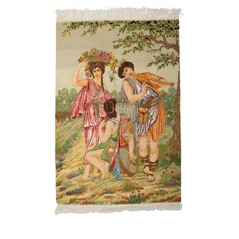 40" x 58" Iranian Tabriz Wool Tapestries & Wall Art #015586